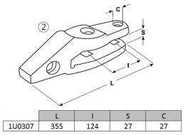 Porte-dent chargeur J300 CATERPILLAR