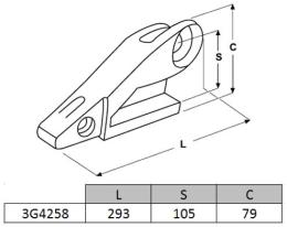 Porte-dent charg. gauche J250 CATERPILLAR