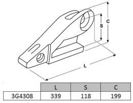 Porte-dent charg. droit J300 CATERPILLAR