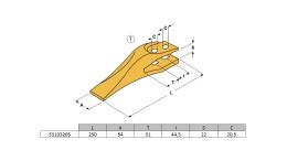 Dent fourche boulonnée ea 45mm JCB