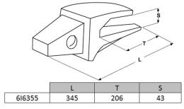 Porte-dent rétro droit J350 CATERPILLAR