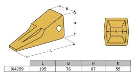 Dent pénétration J250 CATERPILLAR