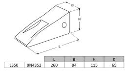 Dent longue renforcée J350 CATERPILLAR