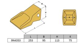 Dent abrasion extra J 350 CATERPILLAR